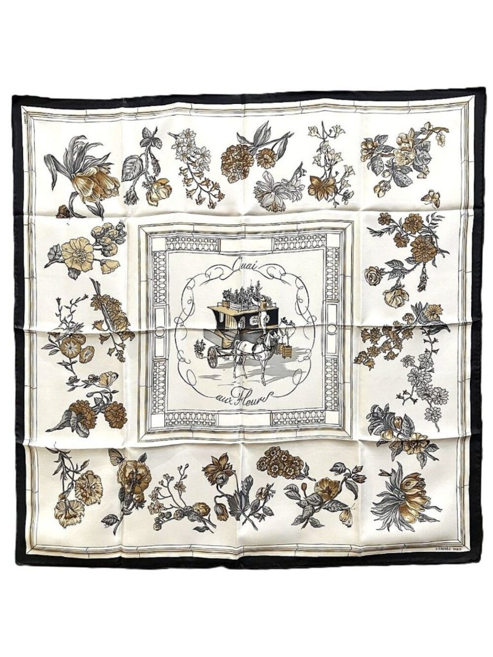 Hermes Carre 90 Quai Aux Fleurs Scarf Silk